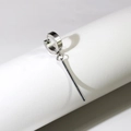 Single silver stainless steel hoop earring with a long vertical bar pendant for men - Minimalist Long Metal Bar Pendant Hoop