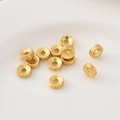 Getextureerde 18K matgouden afstandskralen voor doe-het-zelf sieraden maken - 6MM Wiel Kralen (10 Stuks) / Mat Goud