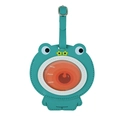 Green frog cartoon luggage tag in PU leather with adjustable strap and name ID card slot - Green Frog