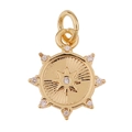 Gouden roer hanger met stermotief en zirkonia stenen op een witte achtergrond - Scheepsroer