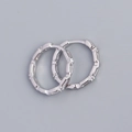 S925 Sterling Silber geometrische Creolen mit kleinen Diamanten in Silber-Finish - 925er Silber / Weißgold