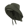 Dark olive green wide-brim sun hat with neck flap and chin strap for UV protection - Army Green