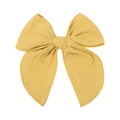 Ginger cotton muslin 5.4-inch double-layer bow hair clip with textured fabric for kids - Ginger (30)