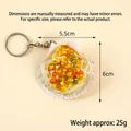 Realistic garlic scallop keychain pendant with vermicelli and pepper details - Garlic Vermicelli Scallop - Keychain