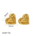 18k gold plated stainless steel irregular heart stud earrings with 26mm x 23mm size - Gold Irregular Heart Stud Earrings (TE6926-G)