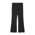 Classic black flared trousers with high-waist fit and elegant drape for business casual - XS / Pants Only - Black / Black