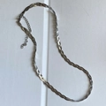 Collana piatta a tre fili intrecciata in acciaio inossidabile lucido color argento - Color Acciaio 3 Strati