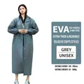 Γκρι επαναχρησιμοποιούμενο αδιάβροχο EVA για ενήλικες με κουκούλα και ελαστικές μανσέτες - 150g 19-Μετάξι Ενισχυμένο Ελαστικές Μανσέτες / Γκρι