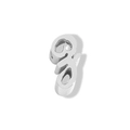 Polished silver stainless steel alphabet bead pendant in lowercase letter g - Lowercase z / Steel