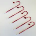 Bolígrafo de Navidad en forma de bastón de caramelo con rayas rojas blancas y cascabel - Con Campana Roja / Rojo