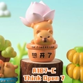Cute resin capybara figurine in orange pot with pink lotus flower and relaxing text - A187 Open Minded