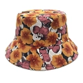 Détail d'un chapeau bob fleuri avec impression numérique et petits strass brillants - M (56-58cm) / Style Orange Jaune Violet (2#)