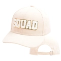 Detail of adjustable strap and corduroy texture on pink SQUAD BRIDE baseball cap - SQUAD-Beige