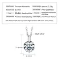 S925 sterling silver necklace with 6.5mm blue moissanite diamond mermaid tear pendant - K Silver 1 Carat Chain