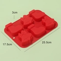 Molde navideño de silicona roja con 6 cavidades de calcetines y campanas para dulces - YH326-Rojo 6 Cavidades Calcetín de Navidad Campana