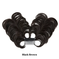 Postiche chignon brun noir ajustable avec peignes latéraux et cheveux synthétiques - Marron Noir