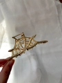 Pinza para el pelo de telaraña dorada hecha de aleación de metal para peinados Halloween - Dorado
