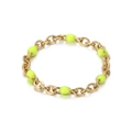 Goldene Kette Ring mit neongrünen Perlen Akzente in minimalistischem modernen Stil - Gelb(KR101513-Z)