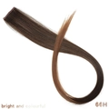 Single clip-in hair extension piece with brown to light blonde gradient color 66H - Brown Ombre (66H)