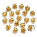 Golden heart charm pendant in stainless steel, small sun collection DIY jewelry accessory - Heart / Gold