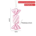 Pink candy Christmas ornament with white glitter stripes for tree decoration - Electroplated Pink Rectangular Candy