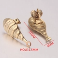 Golden stainless steel earring post with loop for DIY jewelry making 21x9mm size - Style 5 / 18K Gold