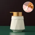 Nordic white geometric ceramic soap dispenser with matte gold pump and black speckles - Diamond Style / Off-white with Gold Pump