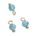 Ciondolo in pietra sfaccettata blu chiaro con anello in metallo dorato per gioielli - Occhio di Gatto Blu (4mm, 5 Pezzi/Confezione)