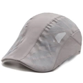 Atmungsaktive graue schnelltrocknende Mesh-Sonnenkappe für Herren mit SPORT-Stickerei - Verstellbar / Hellgrau