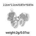 Zilveren 304 roestvrijstalen vlinder hanger met reliëf bloem patroon van 2,2cm - Strik / Zilver