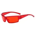 Y2K Outdoor-Radbrille mit lichtdurchlässigen roten Gläsern und breiten Bügeln - Transparenter Roter Rahmen Rote Gläser