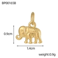 Golden baroque elephant pendant in stainless steel with zircon inlay 1.4cm wide - Gold Elephant Pendant (BP00165B)