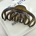 Translucent dark brown amber resin hair claw clip in elegant octopus style design - Lazy Style Coffee Black