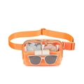 Waterproof orange transparent nylon belt bag with adjustable strap and buckle closure - Orange
