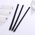 Drie zwarte Cubaanse schakelarmbanden van titaniumstaal met een minimalistisch ontwerp - 6mm / Zwart