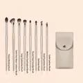 8-teiliges Make-up-Pinsel-Set in Champagner-Gold mit tragbarer Tasche für Reise und Alltag - 8-teiliges Vergoldetes Set + Tasche
