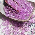 Translucent purple bamboo-style glass bead with gold foil for DIY jewelry making - Transparent Purple (Brushed 6x12mm)