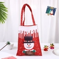 Sacchetto regalo di Natale con pupazzo di neve su uno sfondo bianco festivo - Modello Pupazzo di Neve Rosso