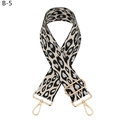 Adjustable leopard print bag strap with gold lobster clasps and metallic silver details - B-5 Silver Line Leopard Front / Silver Clasp