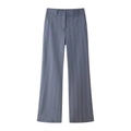 Women's dusty blue high waist wide-leg trousers with elegant drape and zip detail - XS / Grey Pants