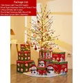 1.8m LED Christmas tree set with snowman family, gift boxes and red ornaments - 1.8m Encryption 9-Gift Box Decoration Set