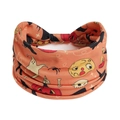 Orange Halloween headband featuring ghost pumpkin spider and moon patterns on soft fabric - Style 36 (Halloween)
