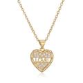 Goldene Herz-Halskette mit LOVE-Gravur und funkelnden Zirkonsteinen als Akzent - LOVE Herz
