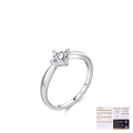 Ring aus S925 Sterlingsilber mit einem 0,35ct Prinzess-Moissanit und GRA-Zertifikat - US Größe 5 / 925 Sterlingsilber