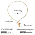 Collana in acciaio inossidabile oro 18K con ciondolo a conchiglia e dimensioni catena - Collana con Pendente a Conchiglia Dorata (JDN0212029-PS)