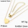 Collana a cuore in oro 18 carati lucido con catena regolabile e chiusura a moschettone - Stile Cuore (KN235352-KFC)