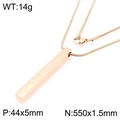 Minimalistische roségoldene Edelstahl-Stabkette mit elegantem Schlangenketten-Design - Roségold Mit Kette