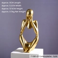 Modern gold thinker sculpture resin abstract figurine on marble base for home decor - Gold Deep Thought
