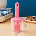 Pinceau à huile en silicone rose résistant à la chaleur avec réservoir pour la cuisine - Silicone Rose (Avec Bouteille)