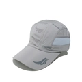 Close-up of quick-dry sport cap with laser-cut vents and breathable side mesh panels - M (56-58cm) / Gray